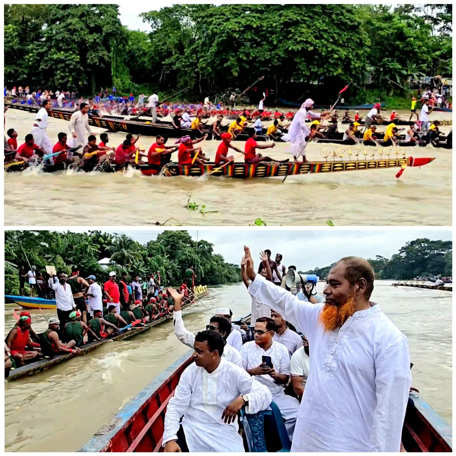গোপালগঞ্জে বিজয়া দশমী উপলক্ষে নৌকাবাইচ প্রতিযোগিতা অনুষ্ঠিত