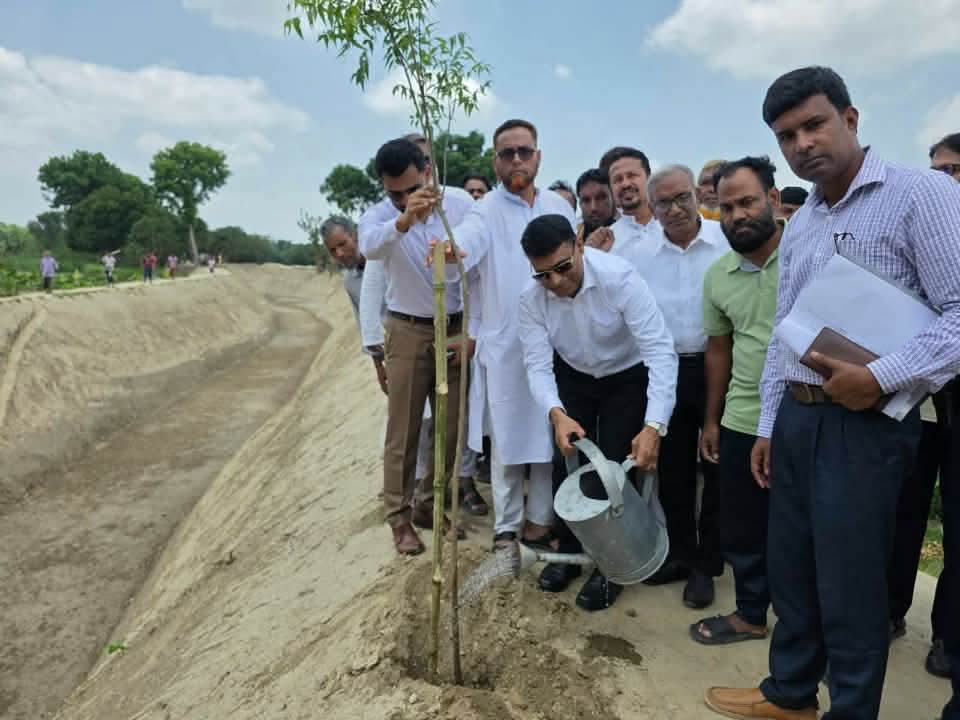 রাজশাহীর চারঘাটে খাল খনন কাজ পরিদর্শন করলেন জেলা প্রশাসক