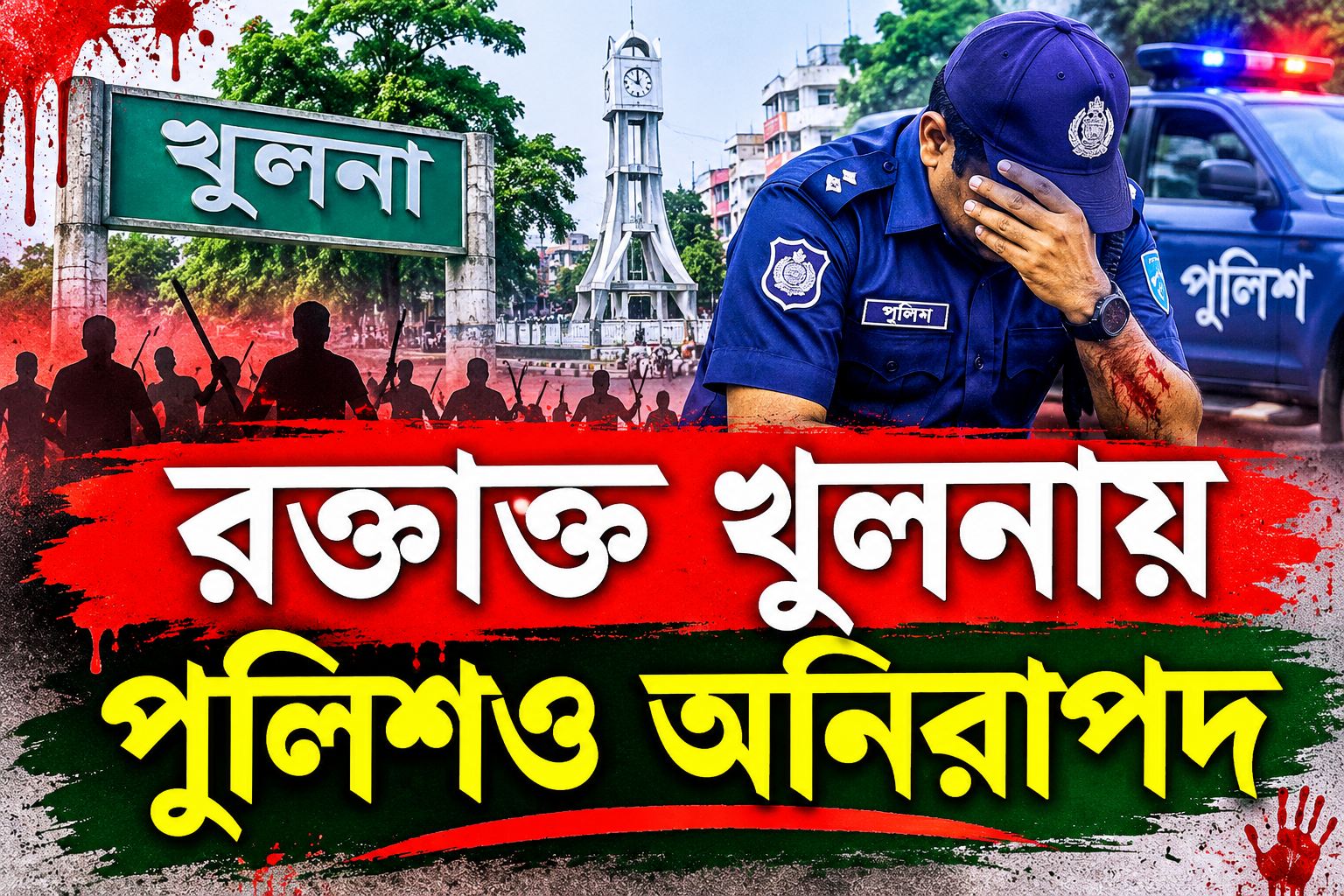 রক্তাক্ত খুলনায় পুলিশও অনিরাপদ